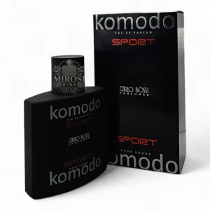 Parfum Komodo Sport, inspirat de Black Code Sport, aromă fresh și energizantă, ideal pentru zi.